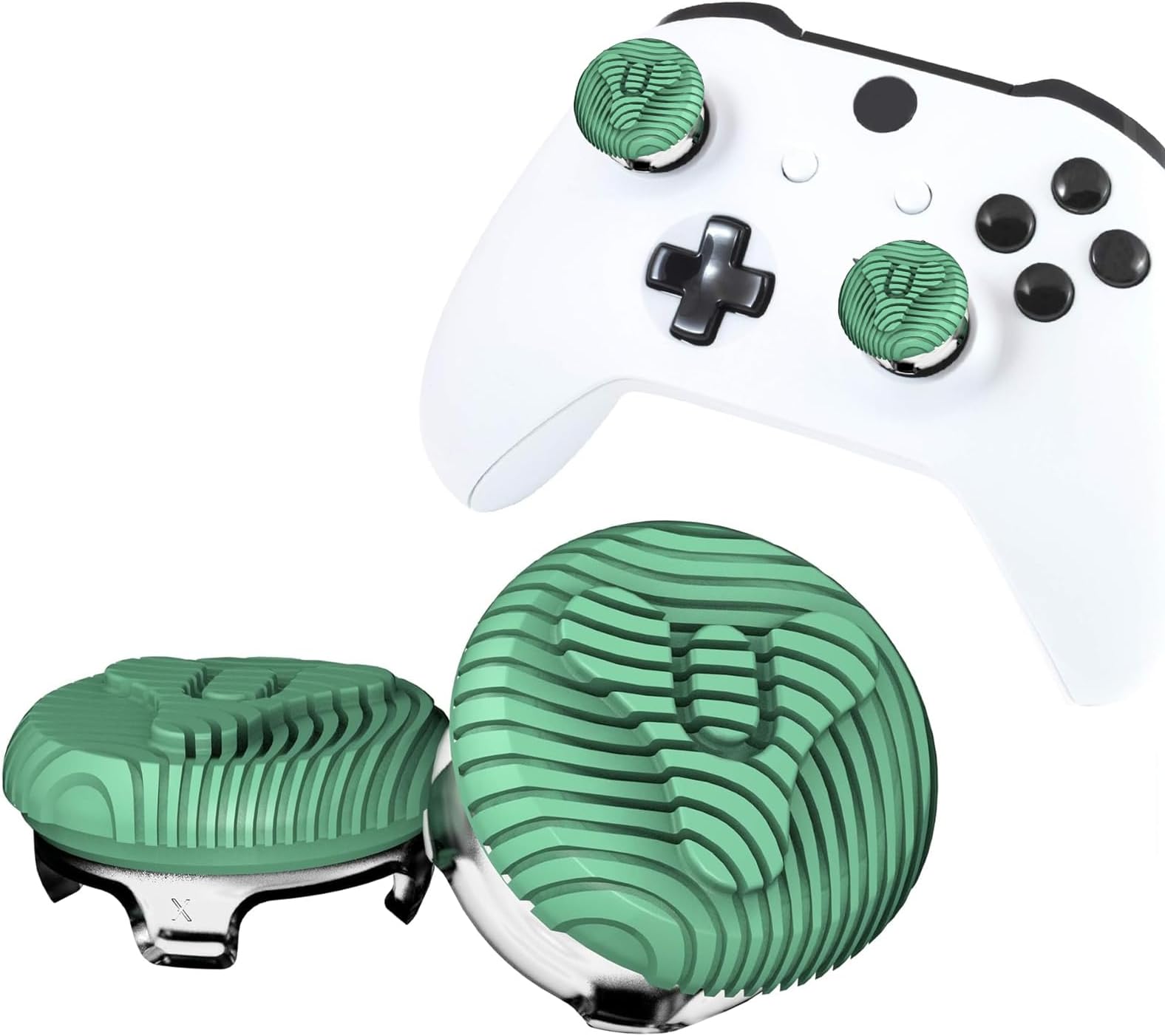 Performance Thumbsticks for Xbox One and Xbox Series X, High-Rise and Mid-Rise Thumbstick Set for Gaming, Enhanced Control for FPS and Action Games (Green)
