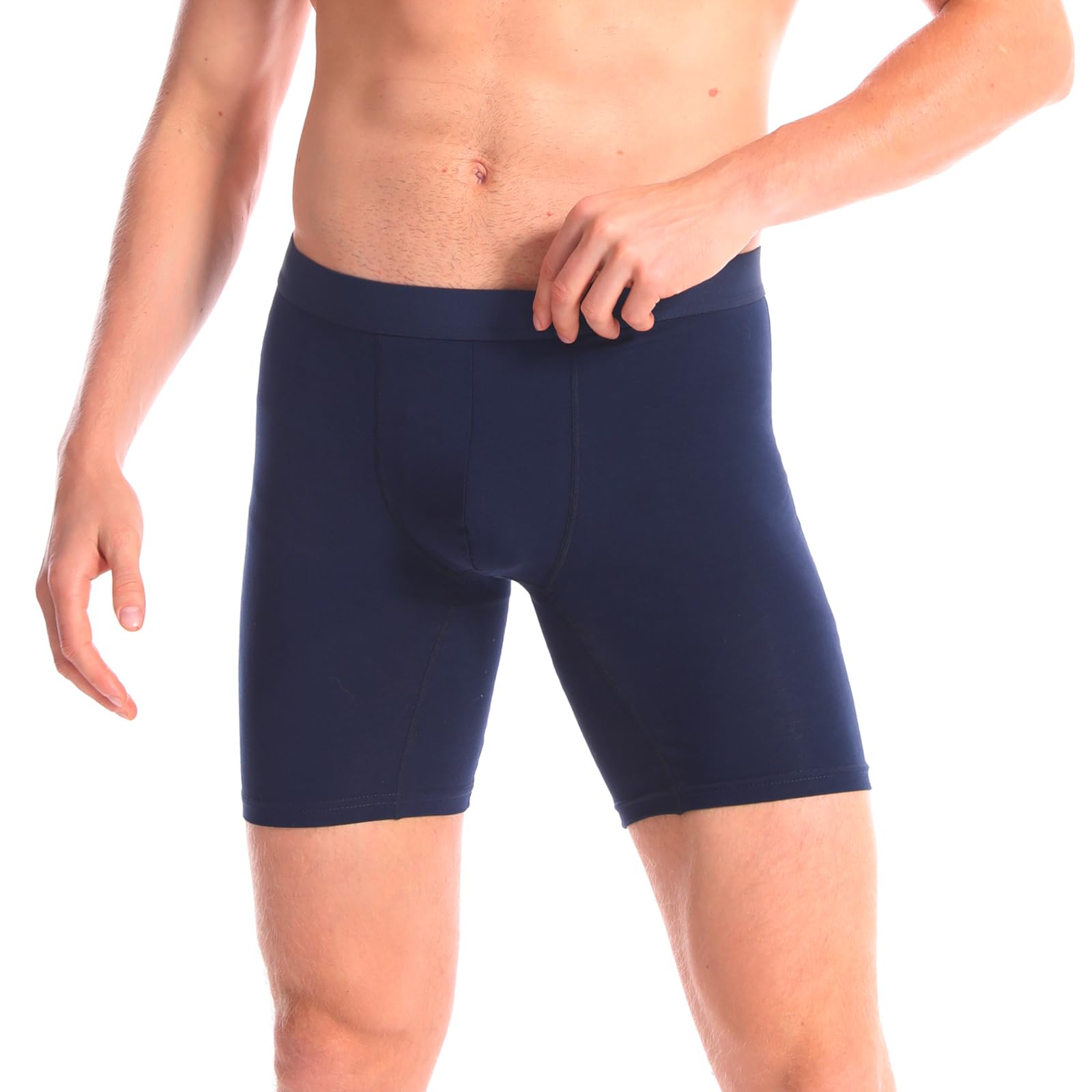 Nuofengkudu Hombre 4 Pack Largos Calzoncillos Boxer Algodón Sin Costura