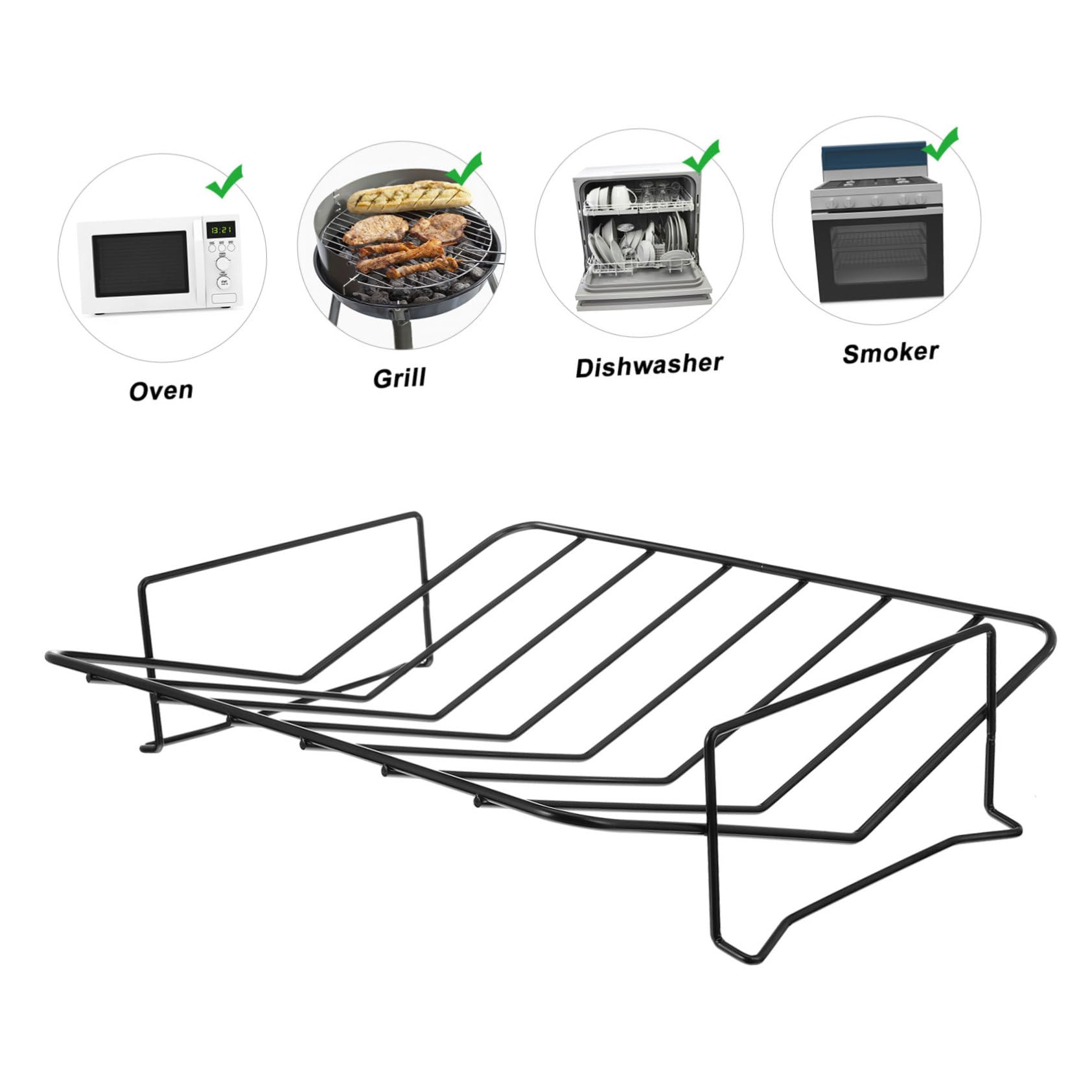 Yardwe 1pezzi Barbecue da Esterno Supporto per Grill Pratico Realizzato in Acciaio al Carbonio Resistente e Sicuro per Uso Prolungato