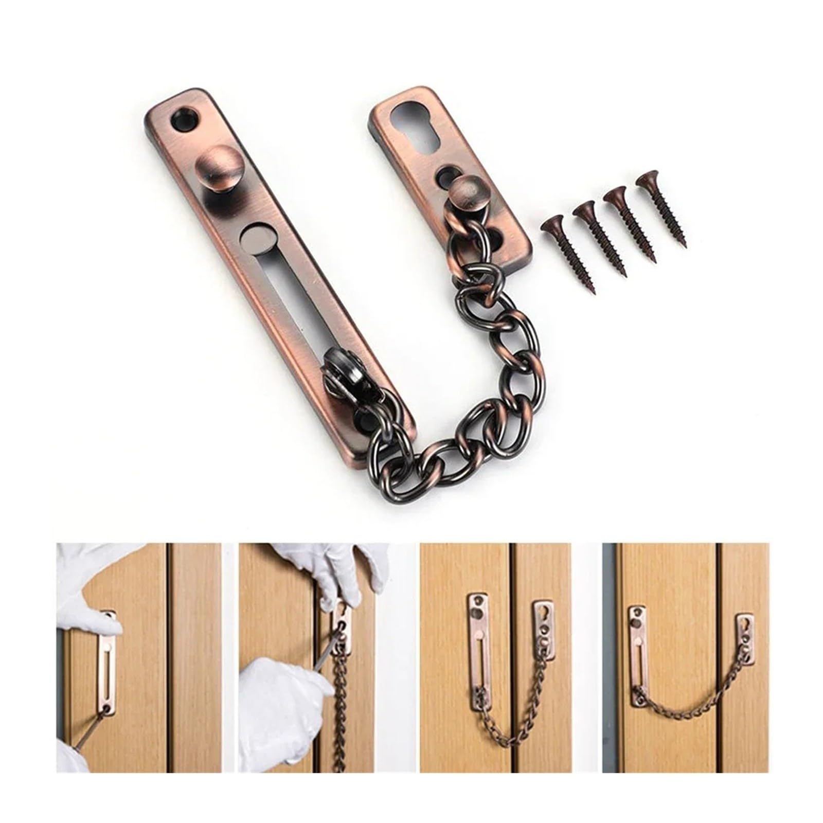 Chaîne de porte avec boulon verrouillage, boucle for la maison, garde-hôtel(Door Lock Khaki)