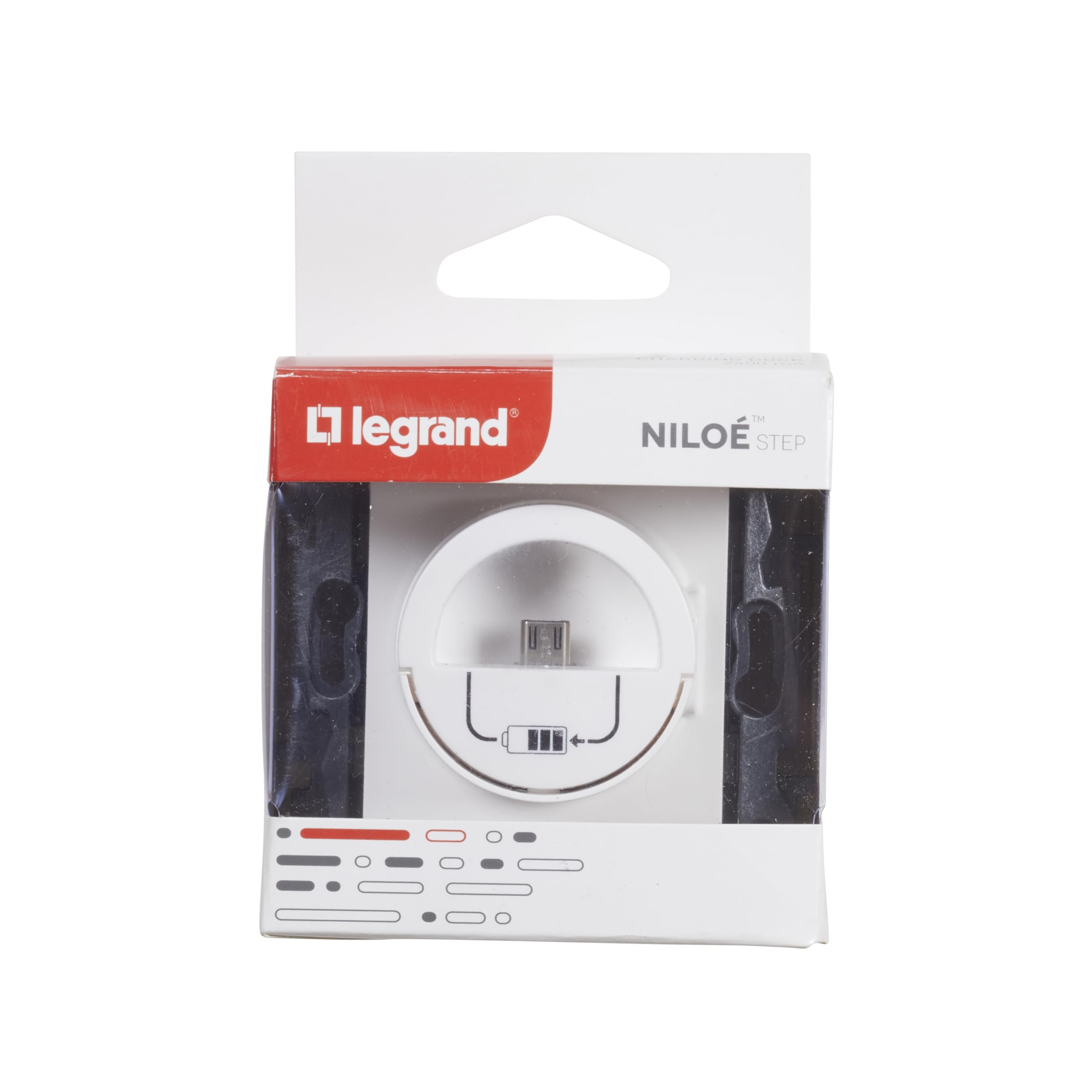 Legrand 398265 - Prise de chargeur mini USB 3A 15W composable pour installation encastrée - Gamme Niloé Step - Couleur blanche