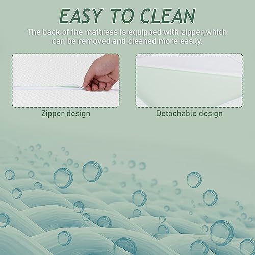 Miniatura 6 de PayLessHere Colchón individual de 10 pulgadas, de espuma viscoelástica de té verde, certificado CertiPUR-US, colchón de firmeza media, funda suave