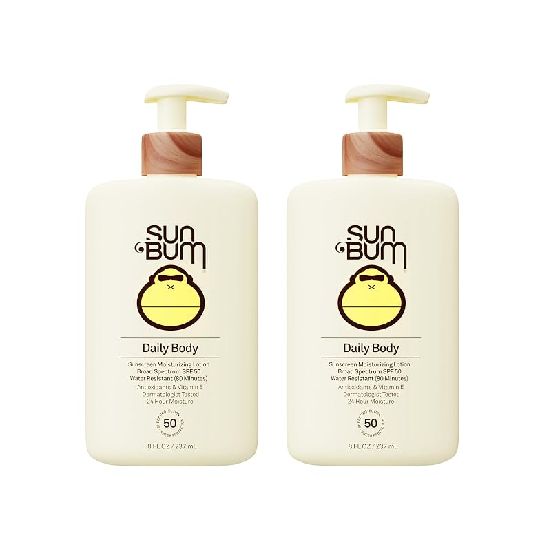 Loção corporal protetor solar Sun Bum SPF 50 com Vitamina E, sem Octinoxato e Oxibenzona, vegana, Pacote com 2 unidades de 237 mL