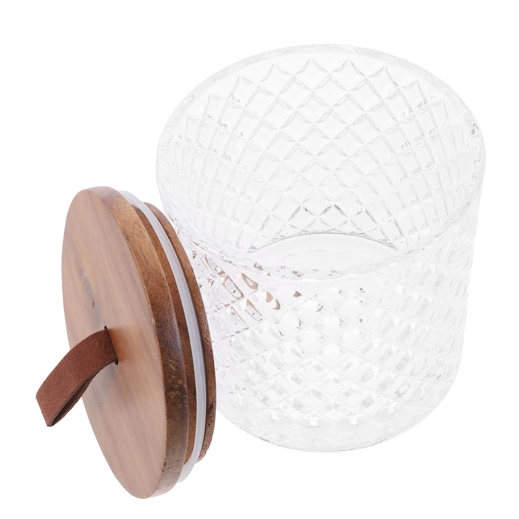 Luftdichtes Vorratsglas 600ml aus Glas mit Holzdeckel Transparentes Aufbewahrungsglas für Kaffee Tee Zucker Trocken und Sicher