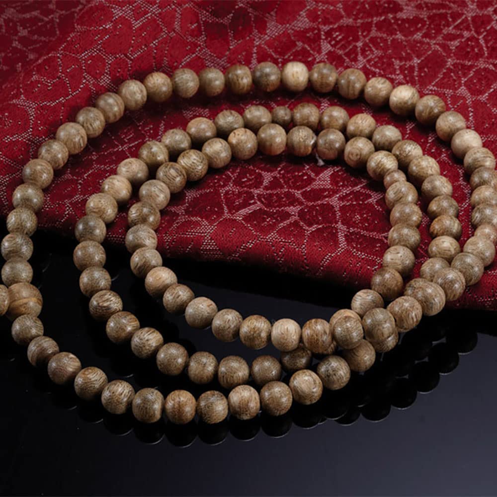 Natürliches 108 Adlerholz-Buddha-Perlen-Armband, mehrkreisiges Gebet, Yoga-Handgelenk-Zubehör für Männer und Frauen, 6 mm