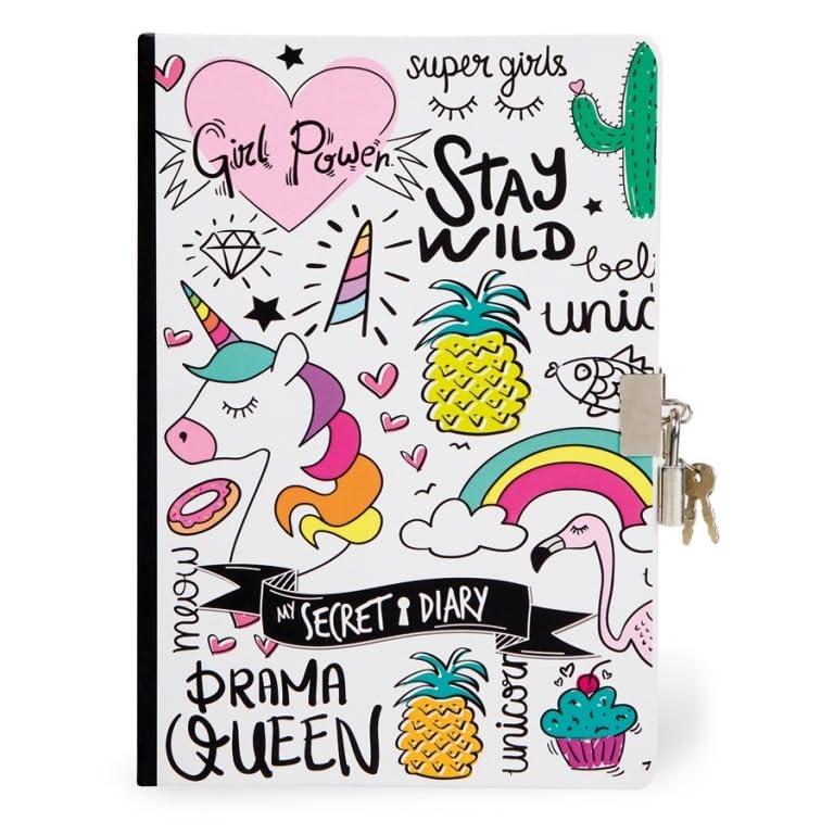 ITOTAL - Secret Diary | Stationery diary | Gifts for Girls Or Boys Journal Personal Secret Writing Journal Notebook Planner Hardcover Agenda Gifts for kids girls boys women (UNICORN)