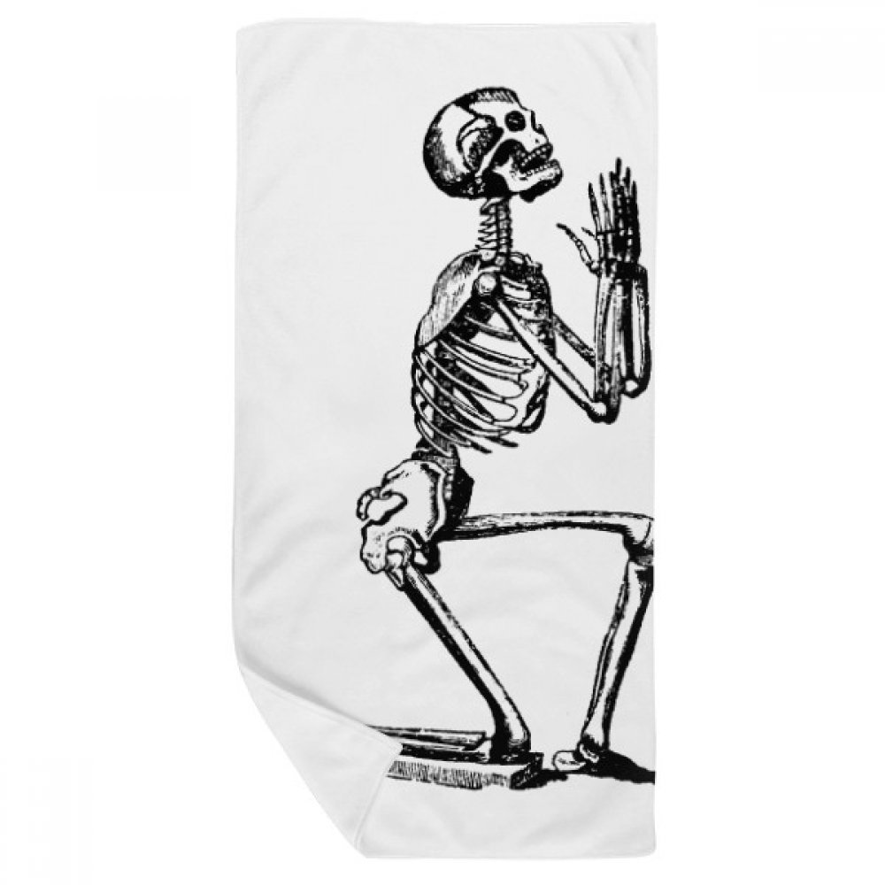 Croquis squelette humain drap de toilette multicolor serviette de bain douce 35x70 cm