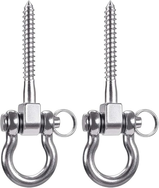 SELEWARE Set of 2 Permanent Antirust 304 Stainless Steel Screw Bracket Heavy Duty 180° Swing Hangers, 800kg Capacity Playground Yoga Hammock Rope Tire Web Chair Sandbag Punching Bag Porch Swing Sets