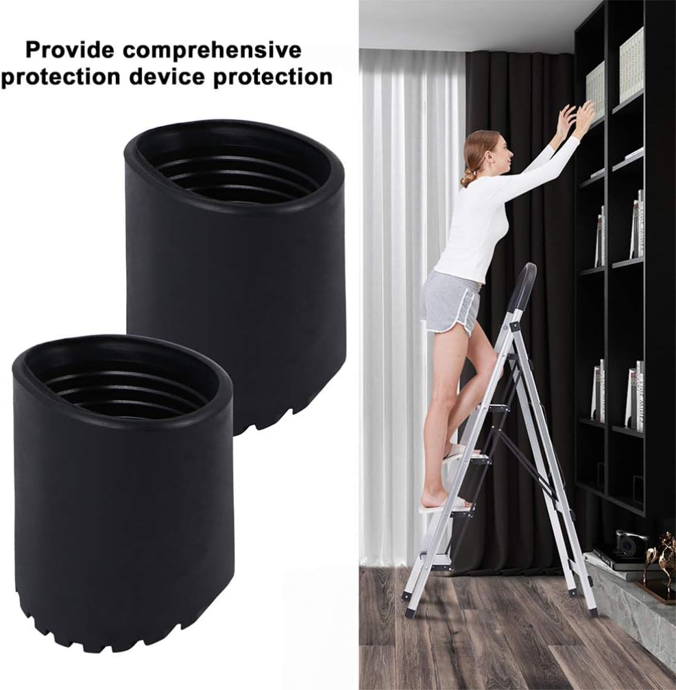 Cabilock 12pcs Non- Rubber Ladder Foot Floor Protector for Round Legs Abrasion Resistant Noise Reducing for Secure Grip Impact Resistance