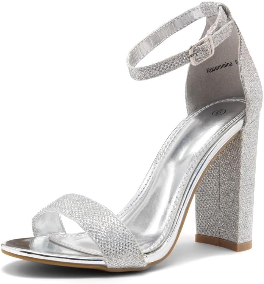 Herstyle Womenโs Chunky Block Heels โ Open Toe Ankle Strap Sandals, 3.75 Inch High Heels for Wedding, Party & Dressy Occasions โ Comfortable Strappy Dress Shoes