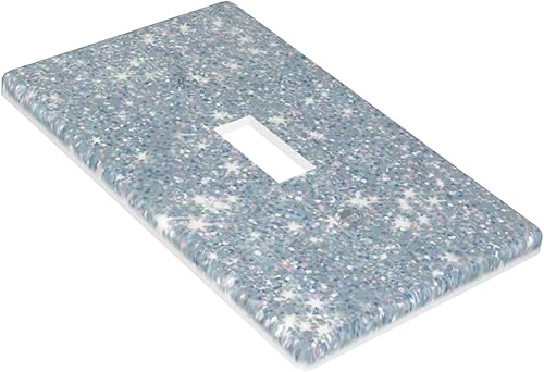 Miniatura 7 de Placa de pared plateada para interruptor de luz brillante, cubierta de interruptor de palanca individual, 1 placa de interruptor de banda, placas