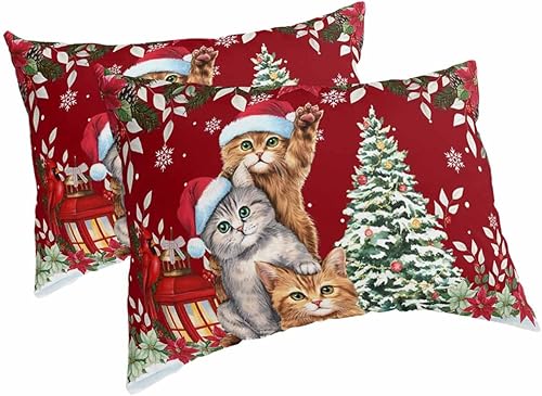 Fundas de almohada de Navidad tamaño King, 2 paquetes de fundas de almohada suaves para cama, fundas de almohada para sofá, sofá de cuerpo largo,