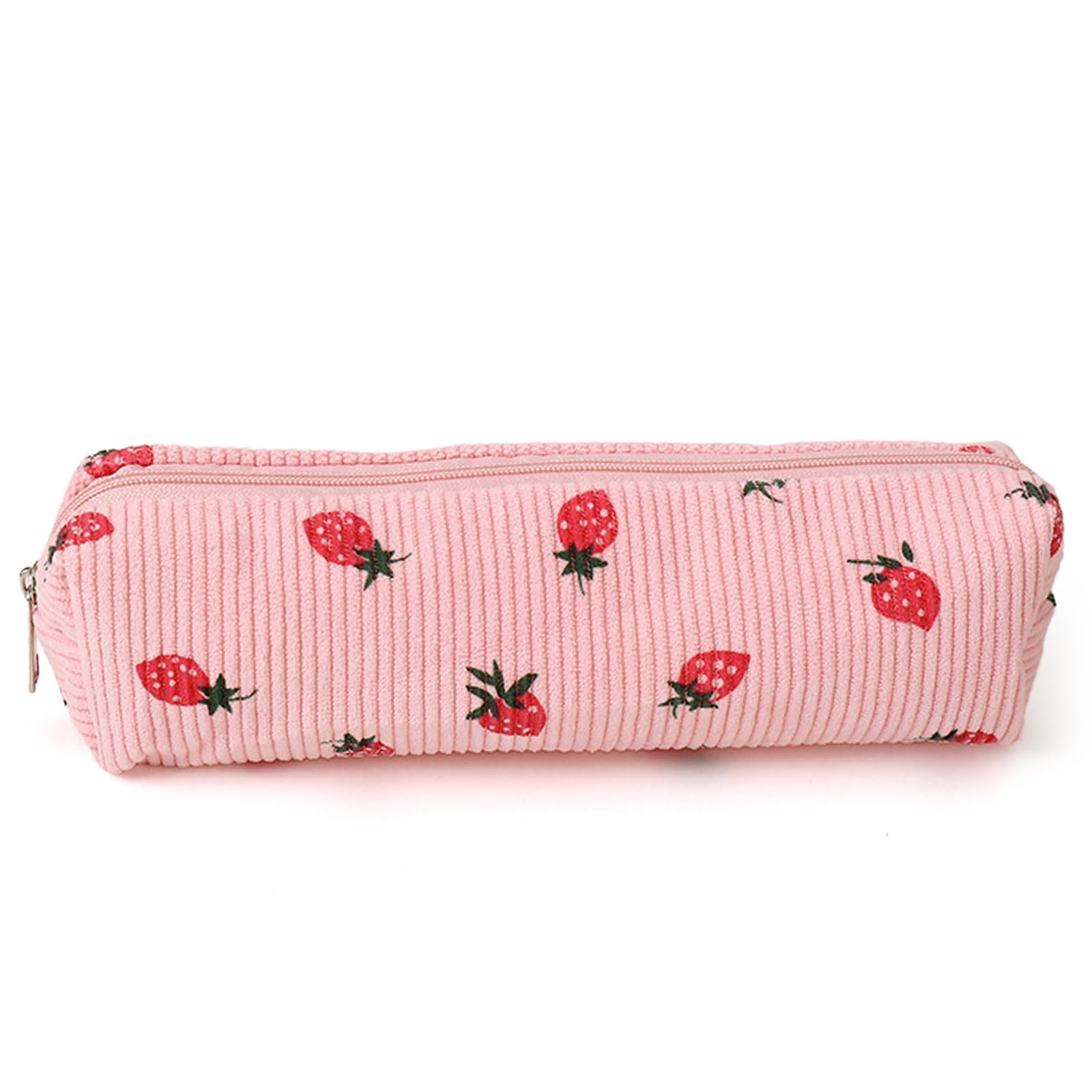 Gsrhzd Pencil Case, Corduroy Cute Strawberry Pencil Pouch, Pink