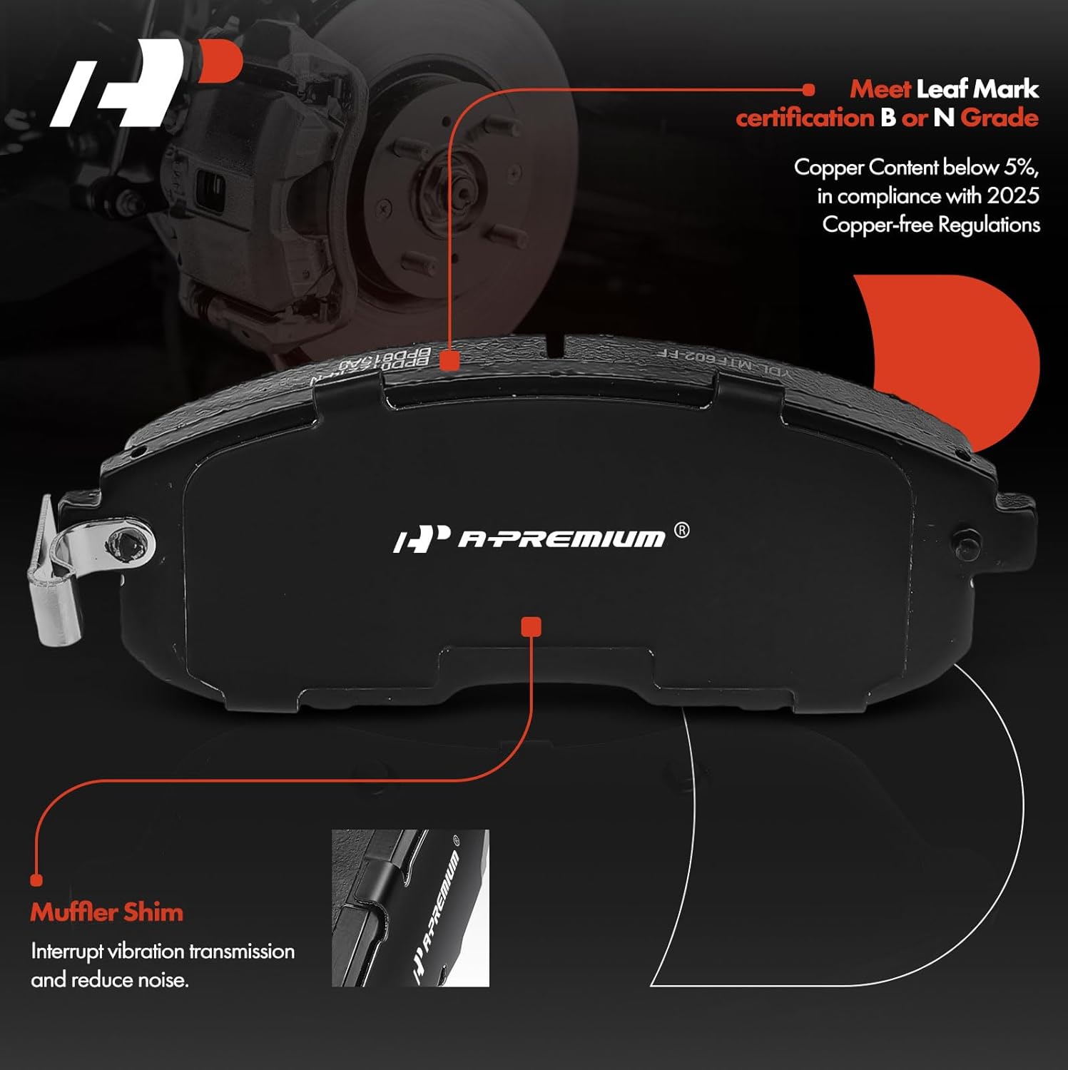 A-Premium 11.01 inch (279.7mm) Front Drilled and Slotted Disc Brake Rotors + Ceramic Pads Kit Compatible with Select Nissan Models - Sentra 2013-2019, 6-PC Set