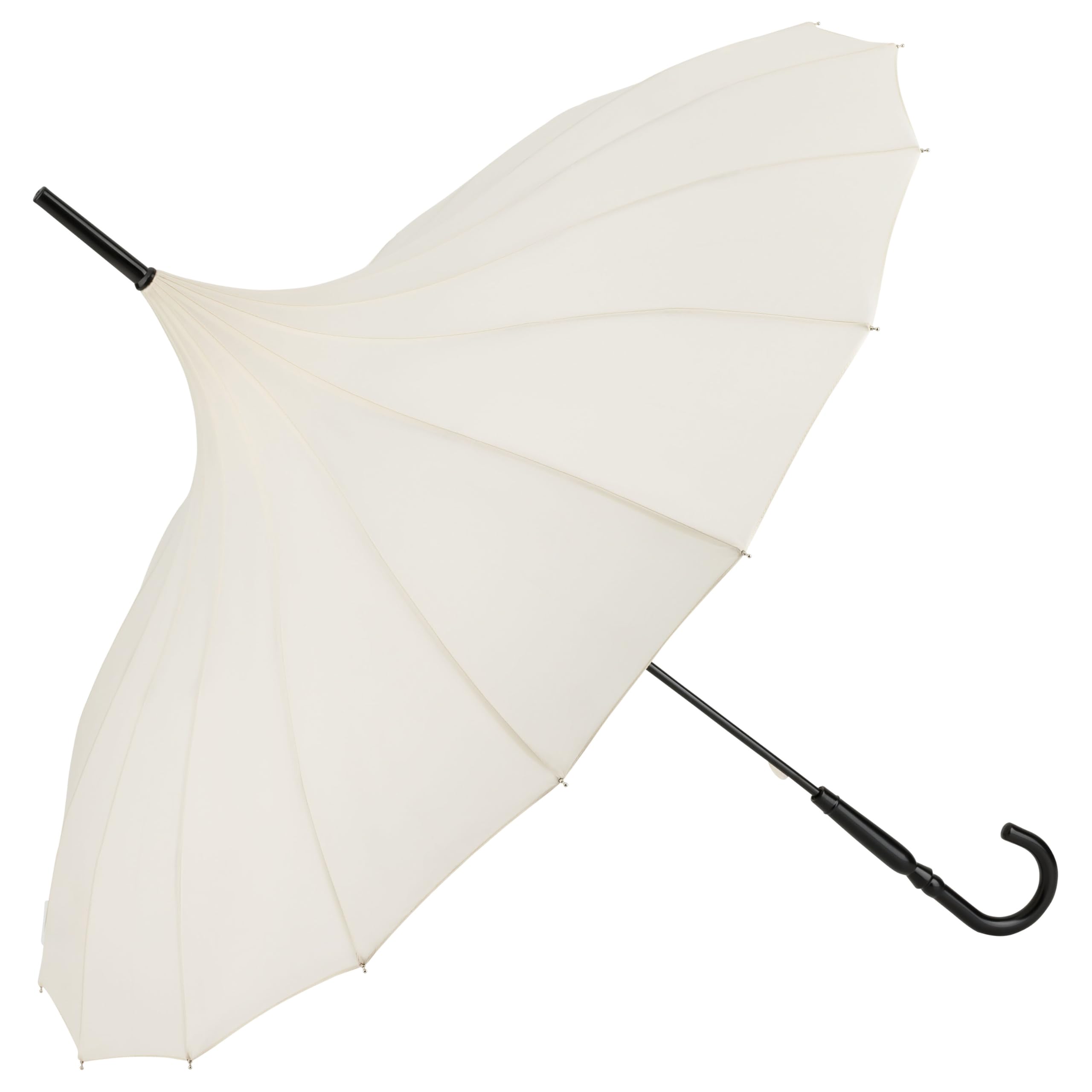 VON LILIENFELD Umbrella Parasol Stick Umbrella Pagoda Charlotte, cream