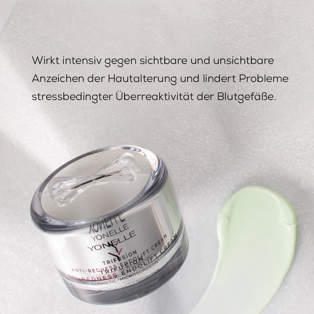 YONELLE Endolifting Gesichtscreme Damen empfindliche Haut mit sichtbaren Äderchen - Verjüngende Nacht Tagescreme Gesicht - Gesichtspflege mit Vitamin P in NANODISCS™ und Peptiden 55ml