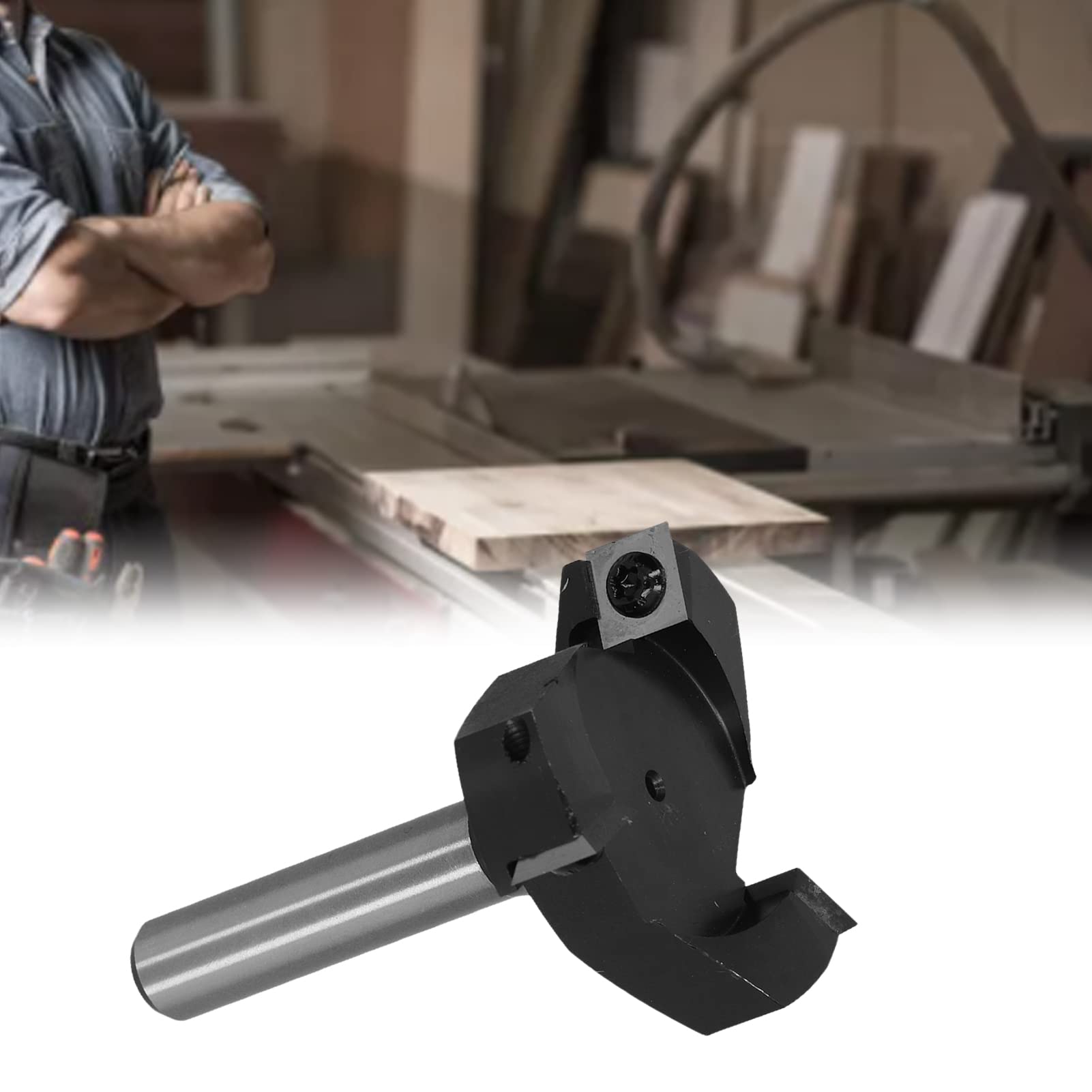 Punta per fresa per superficie Spoilboard, punte per piallatrice per legno a 3 lame per CNC, punta per spianare lastra con gambo da 1/2 pollice, fresa per piastra rotta tipo T per