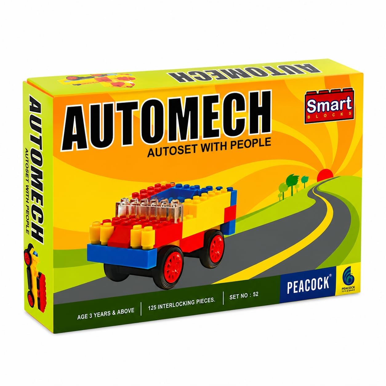 PEACOCK TOYS AND GAMES Multicolor Automech Auto Set with People Imaginative Interlocking constructive Building Game & Toy for Kids-image-45