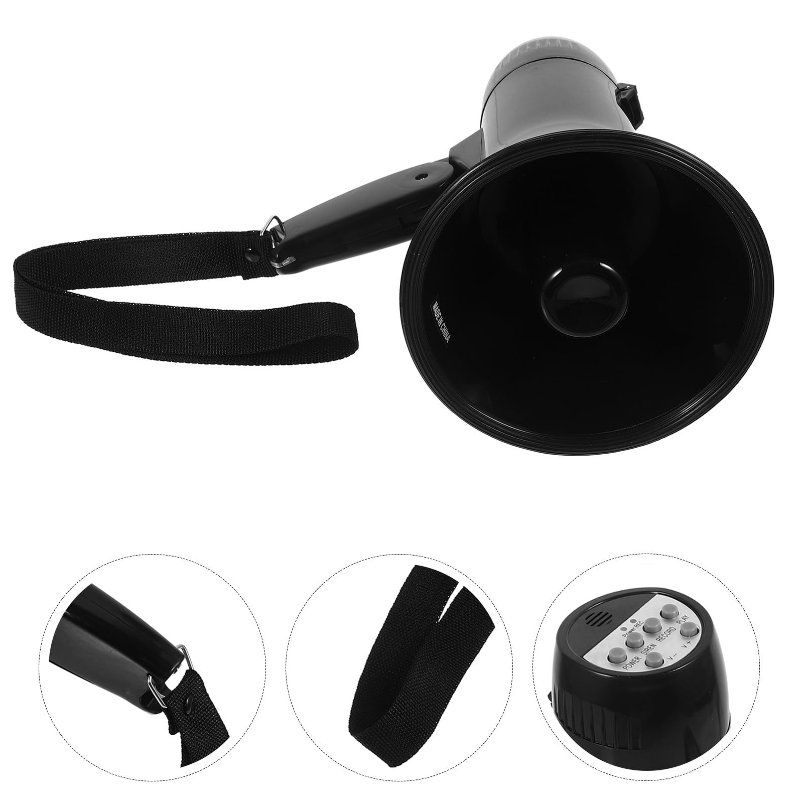 POPETPOP Megáfono Pequeño de 25w Altavoz Potente y Diseño Ligero, Adecuado para Animar Fiestas y Situaciones de Emergencia Material Abs Resistente
