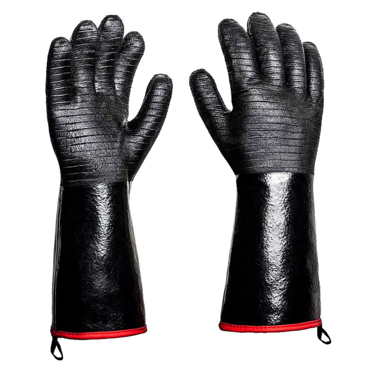 Guantes de barbacoa Guantes de fuego largo y resistentes a los guantes resistentes al fuego resistente al aceite y al agua para la barbacoa (medio 17.7) Uso del hogar de verano