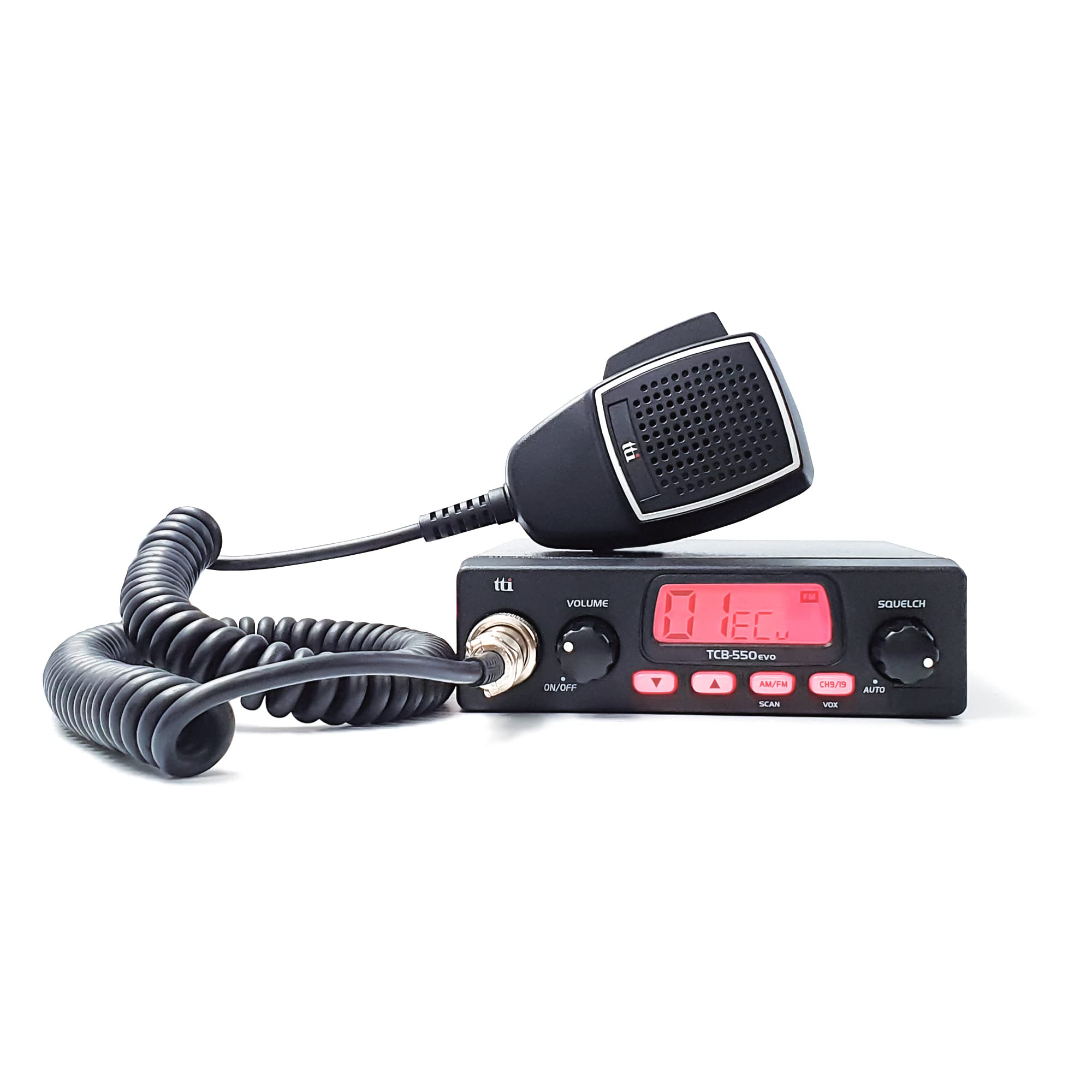 Emisora CB TTi TCB-550 EVO, DSS, VOX, Filtro NB, Scan, Pantalla Multicolor, 12-24V