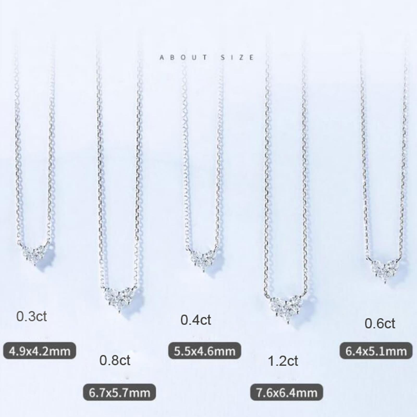 Łańcuszek z zawieszką, długi łańcuszek z 0,13/0,2/0,3/0,4/0,5/0,7 ct diament serce białe złoto
