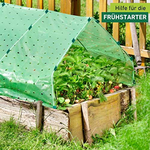 Windhager Frühbeet-Folie Strong, Pflanzfolie für Ganzjahresschutz, Frühbeetfolie, Folie für Pflanzen, grün, 37 µm, 10 x 1,5 m