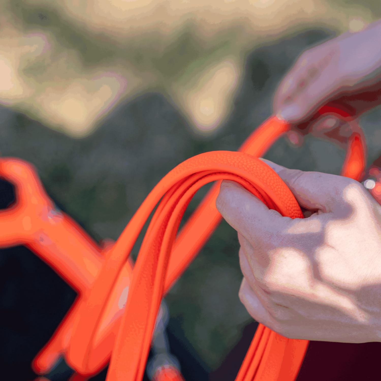 Sprenger Footballgrip BioThane® Schleppleine ohne Handschlaufe, 10 m, 16 mm – Rutschfester Grip auch bei Nässe, extrem reißfest, Orange