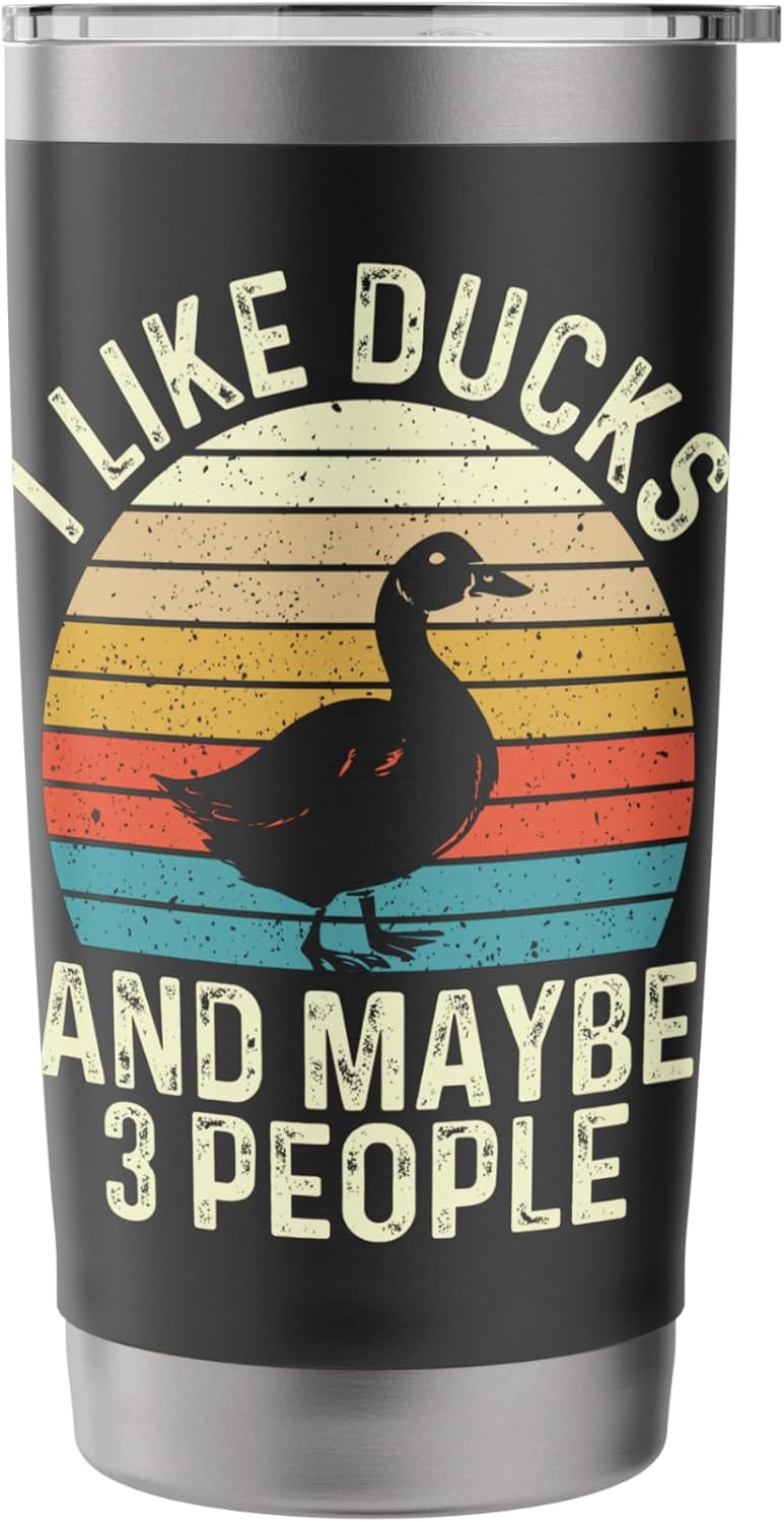 I Like Ducks And Maybe 3 People - Duck Lover Stainless Steel Insulated Tumbler - Image 3
