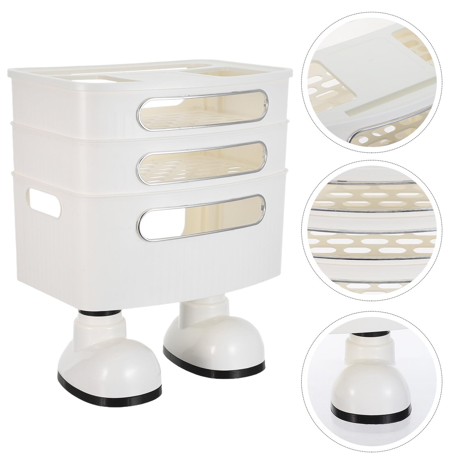 OSALADI Scatola di Archiviazione Router Wifi in Pp a Tre Livelli Dissipazione del Calore Efficiente e Risparmio di Spazio, Organizer per Cavi per Camera da Letto e Ufficio