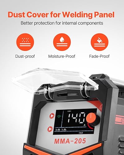 Miniatura 14 de VEVOR Soldador TIG, máquina de soldadura 3 en 1 205A (pantalla LED grande)- DC TIG/DC pulso TIG/MMA (Stick), soldador eléctrico de doble voltaje