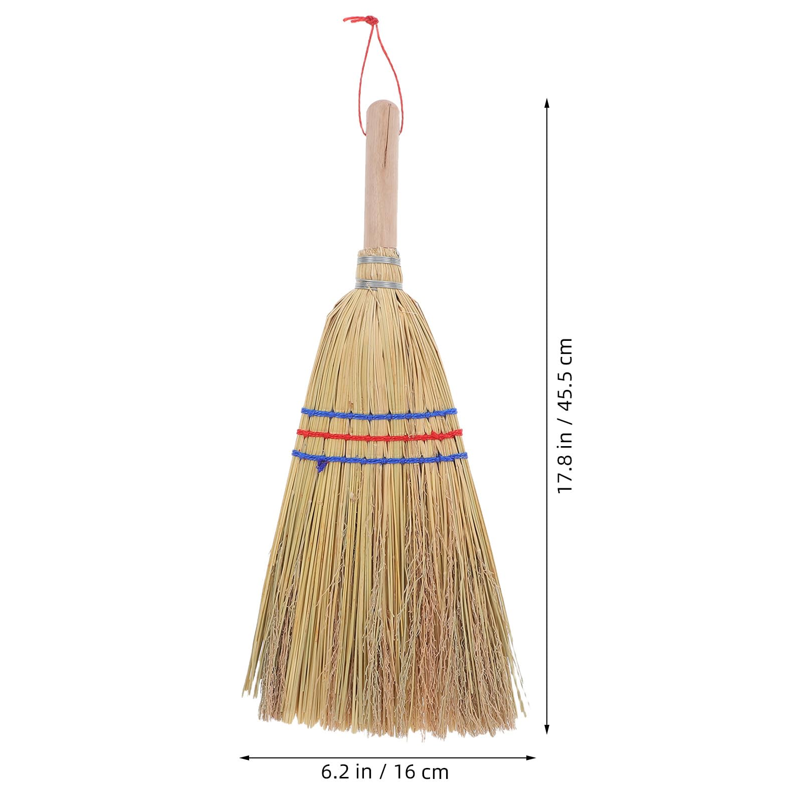 Didiseaon 2 scope di paglia con manico in legno, spazzola per giardino e