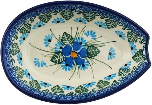 Miniatura 2 de Auténtico soporte para cuchara de cerámica polaca UNIKAT en Forget Me Not Diseño hecho a mano en Bolesawiec Polonia por Ceramika Artystyczna +