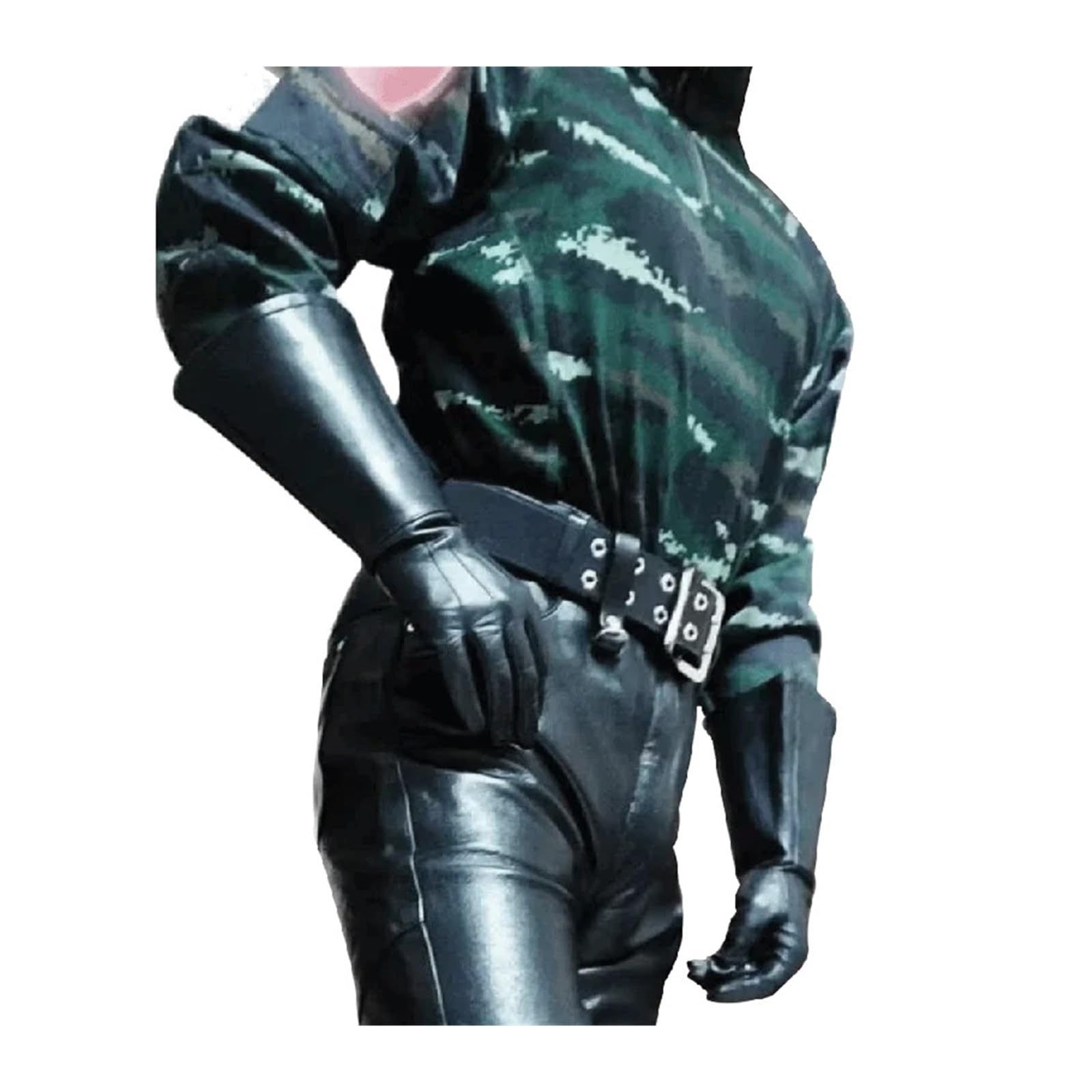 Guanti da Uomo in Pelle da 35 cm con Touch Screen Doppio Polsino Guanti da Moto da Guida Lunghi e Aderenti in Vera Pelle sfoderati di Lusso(Black Unlined,M)