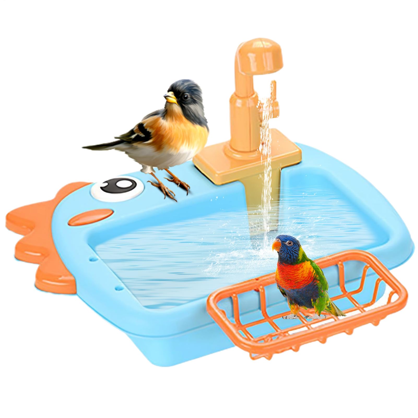 Bañera ajustable para pájaros pequeños y mascotas domésticas con motor