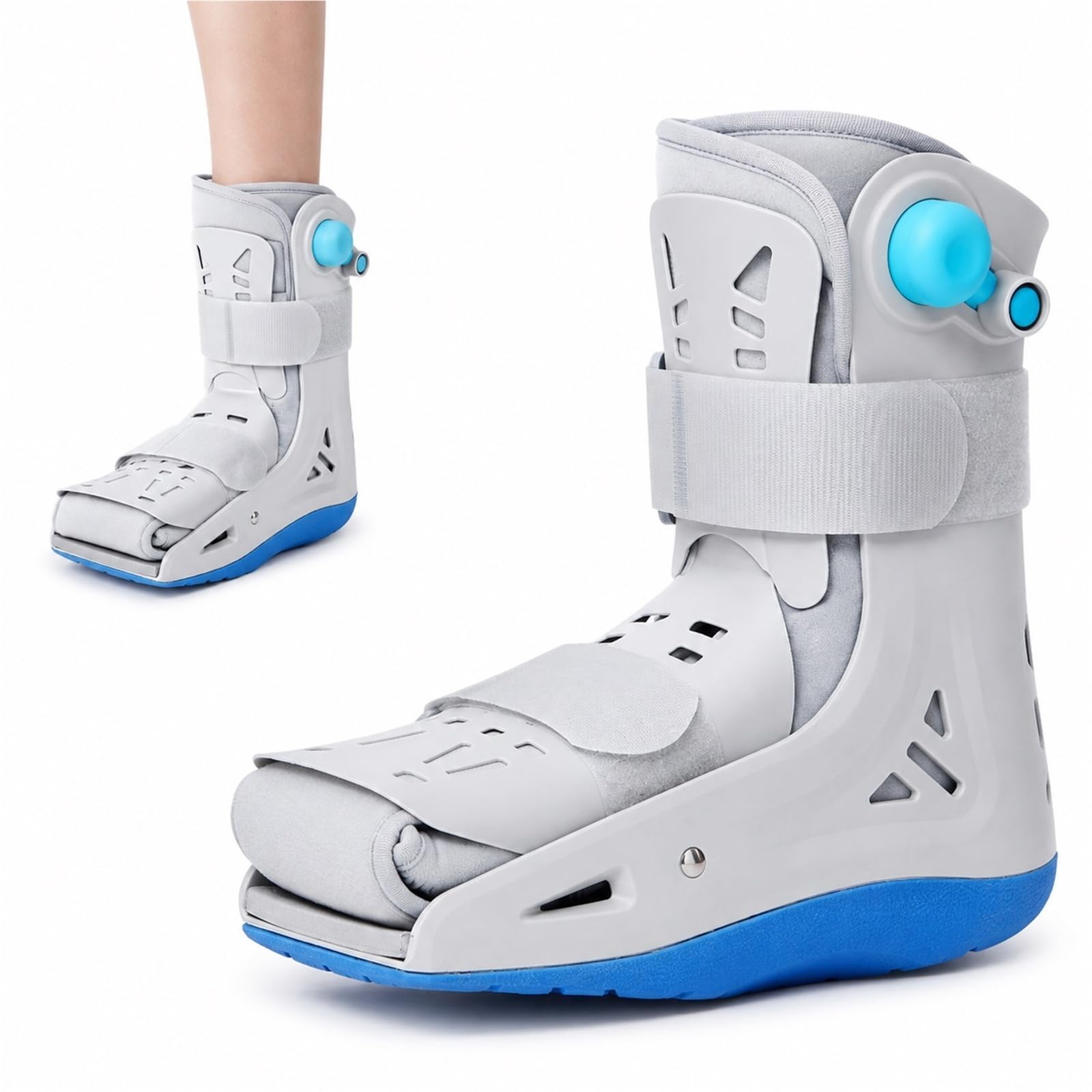 Bota Ortopédica para Fractura de Pie con Doble Airbag Inflable y Suela Antideslizante Bota de Aire para Recuperación de Tobillo Metatarso para Hombre y Mujer(M)