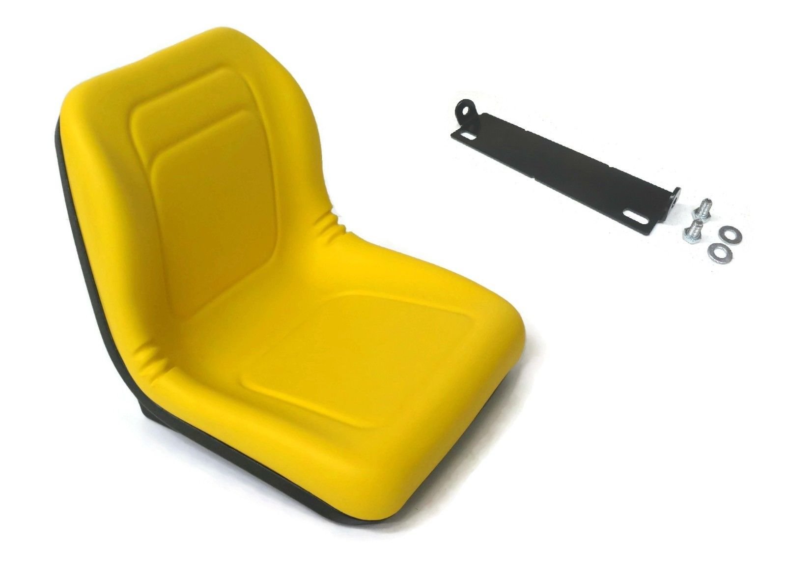 Assise jaune John Deere avec dossier haut et pivot de support par La Rop Shop pour tondeuse X324