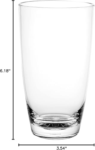 Miniatura 6 de KLIFA - ETON, 20.8 onzas, juego de 6, vasos de acrílico Highball para beber, tazas de té helado, sin BPA, vasos de plástico apilables, aptos para