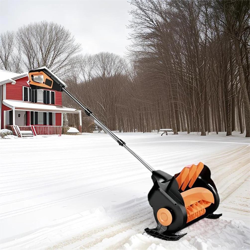 Pala da neve senza fili, spazzaneve elettrico con manico regolabile, alimentato a batteria, ricaricabile, strumento compatto per la rimozione della neve a mano (include 2 batterie)