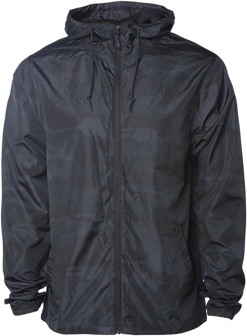 URBANJ Men's Rain Jacket with Hood Lightweight Windbreaker Packable Jacket Water Resistant Rain Coat