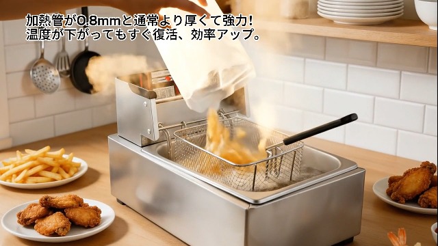 Amazon.co.jp: EC Hometec 電気フライヤー 8L 業務用 家庭用 60-200