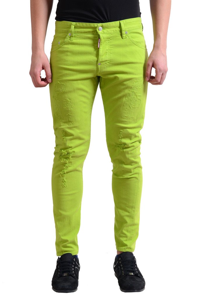 DSQUARED2 Sexy Twist Jean Men's Green Distressed Jeans