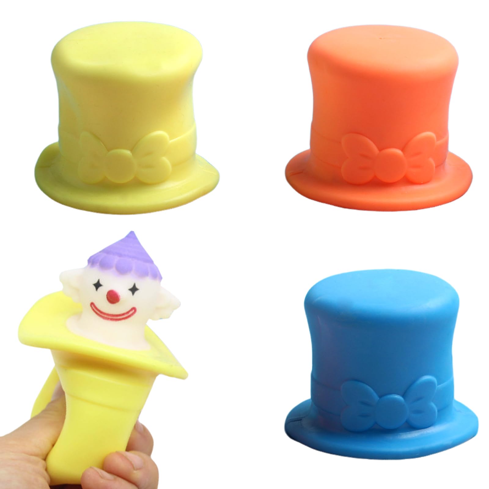 HOXIEYA April Fools' Day Squeeze Toys - Clow_n Fidget Toys Squeeze Stress Relief Balls for April Fools' Day Party Soft Abreact Vent Toy Stress Relief ASD ADD Children Adult Gift