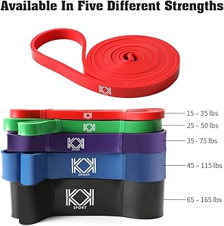KK Resistance Bands, Pull Up Resistance Bands For Men & Women, Fitness Exercise Bands, Pull Up & Stretch Resistance Workout Bands In A Variety Of Strengths