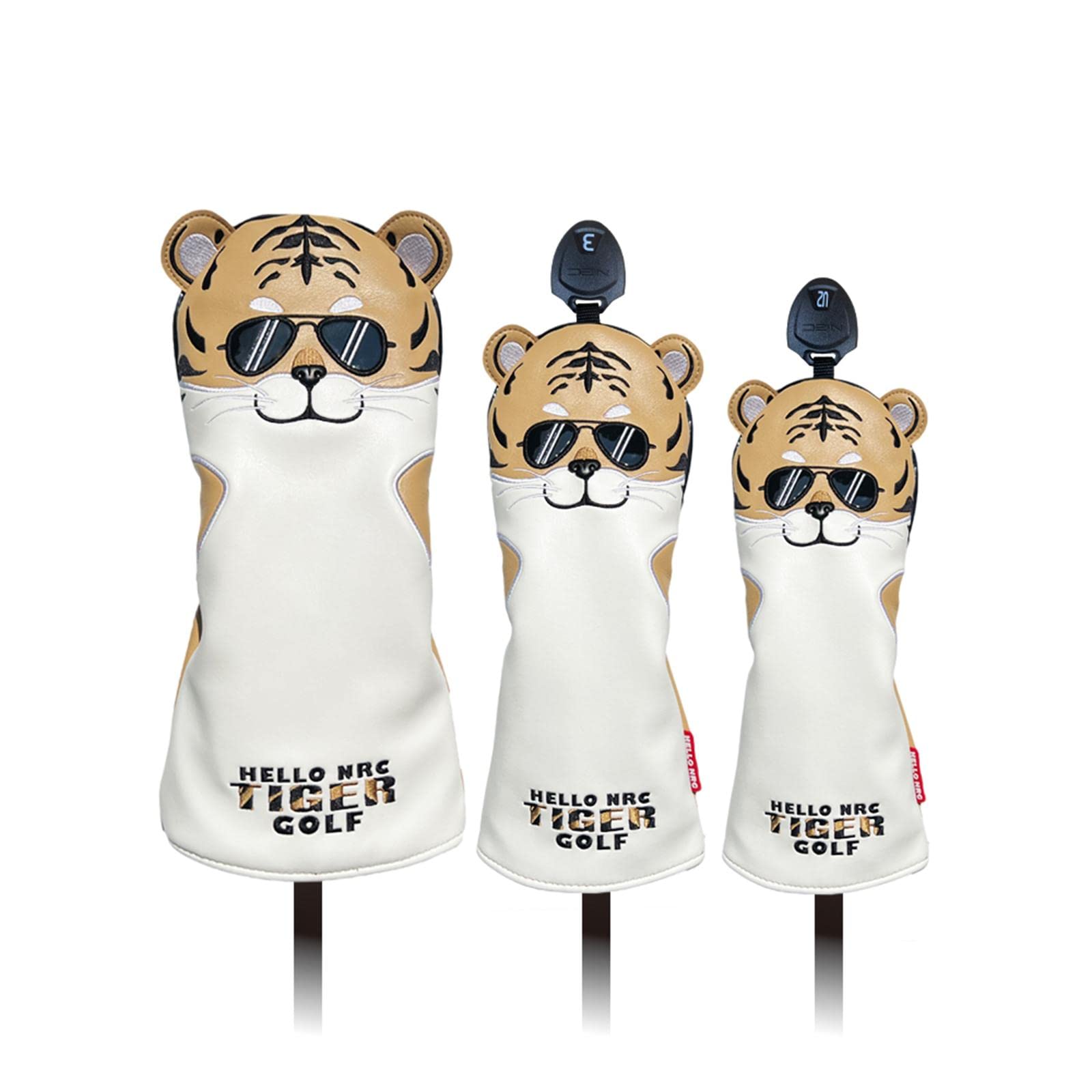 4X Couvre-tête en Bois de Golf, Couvre-tête de Club, avec de numéro Interchangeable, Hommes Femmes Protection étanche Accessoires de, Jaune