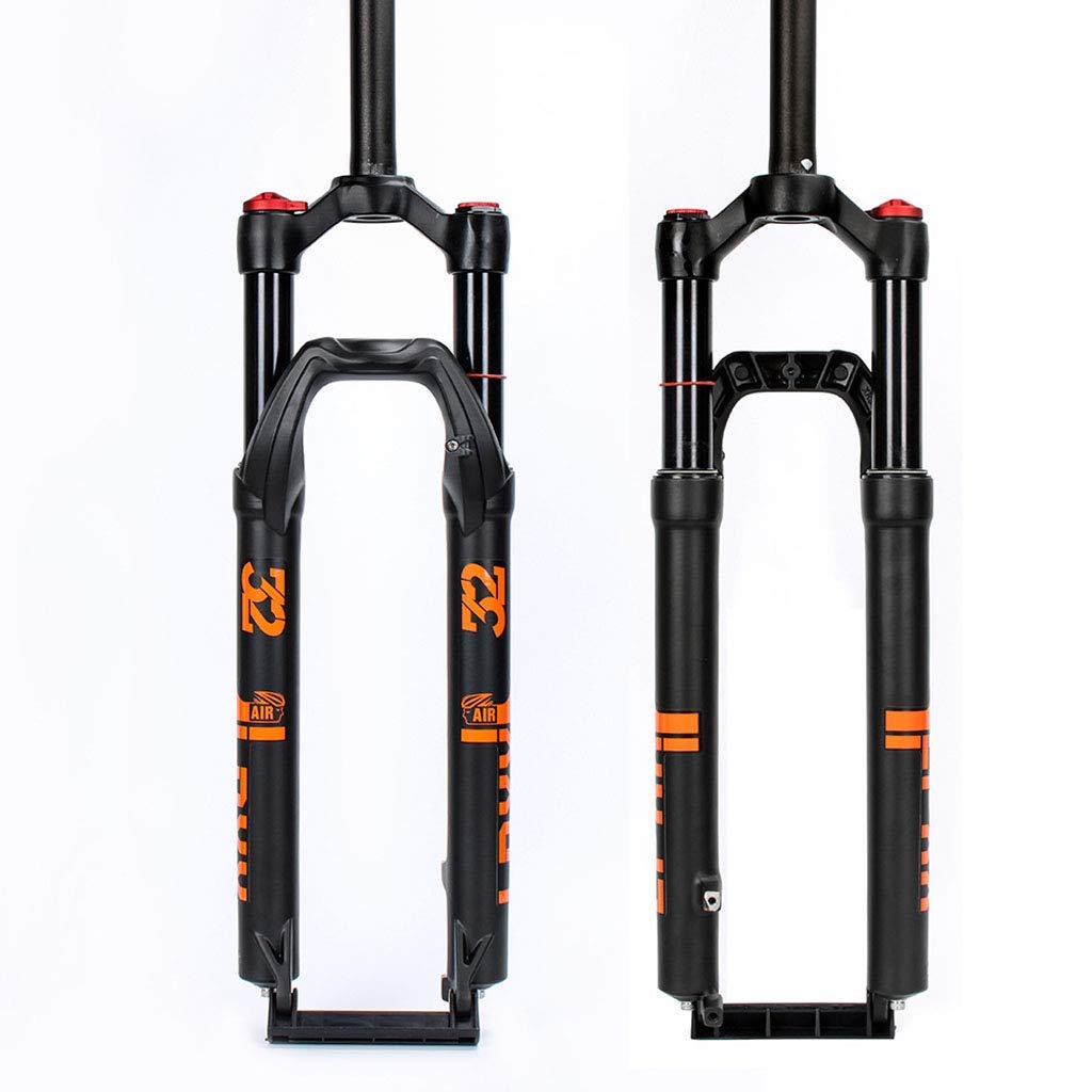 AZQOHMIS Bike Suspension Fork,29 inch MTB Bicycle Suspension Fork,Mountain Bike Straight Steerer Front Fork,Cycling Front Suspension Fork,Manual Lockout,Travel 120mm,Orange-B