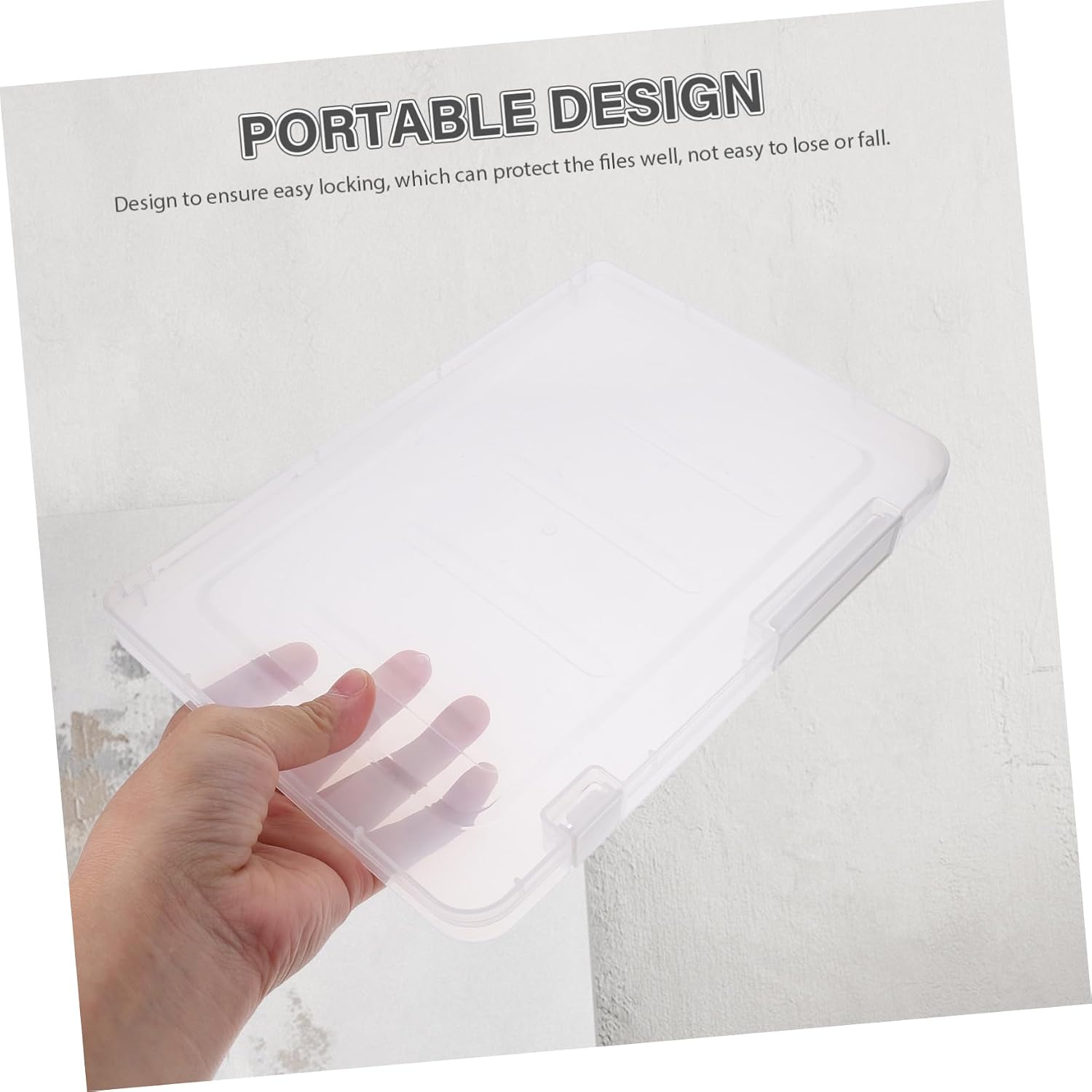 4pcs Portable A5 Document Storage Box Set Plastic File Organizer Lids Scrapbook Paper Holder for Office School and Home Use