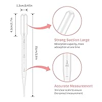 Vista 2 de G2PLUS 100 pipetas de plástico desechables de 0.11 onzas líquidas, aceites esenciales, pipetas de transferencia graduadas para laboratorio