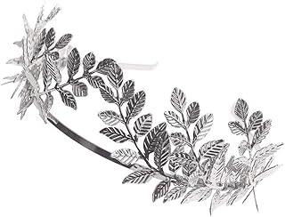 Bridal Headband Leaf Vine Headband Silver Leaf Crown Leaf Tiara Wedding Headpiece Bridesmaid Prom Festival Hair Accessories for Women and Girls(Silver)