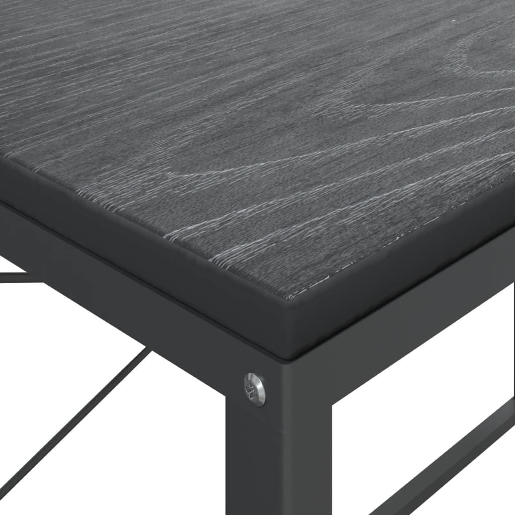 Nowoczesny stolik pod komputer, czarny, 110 x 60 x 70 cm, wytrzymały materiał drewnopochodny, stolik PC z metalową ramą, idealne biurko, do domu, biura, do gier